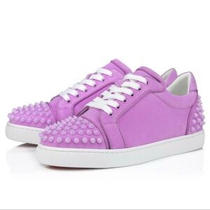 Christian Louboutin Vieira 2 Orlato Peony Suede Studded Sneakers EU 41